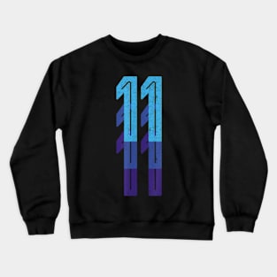 11 Lucky Number 11th Year Birthday Age Sports Team Crewneck Sweatshirt